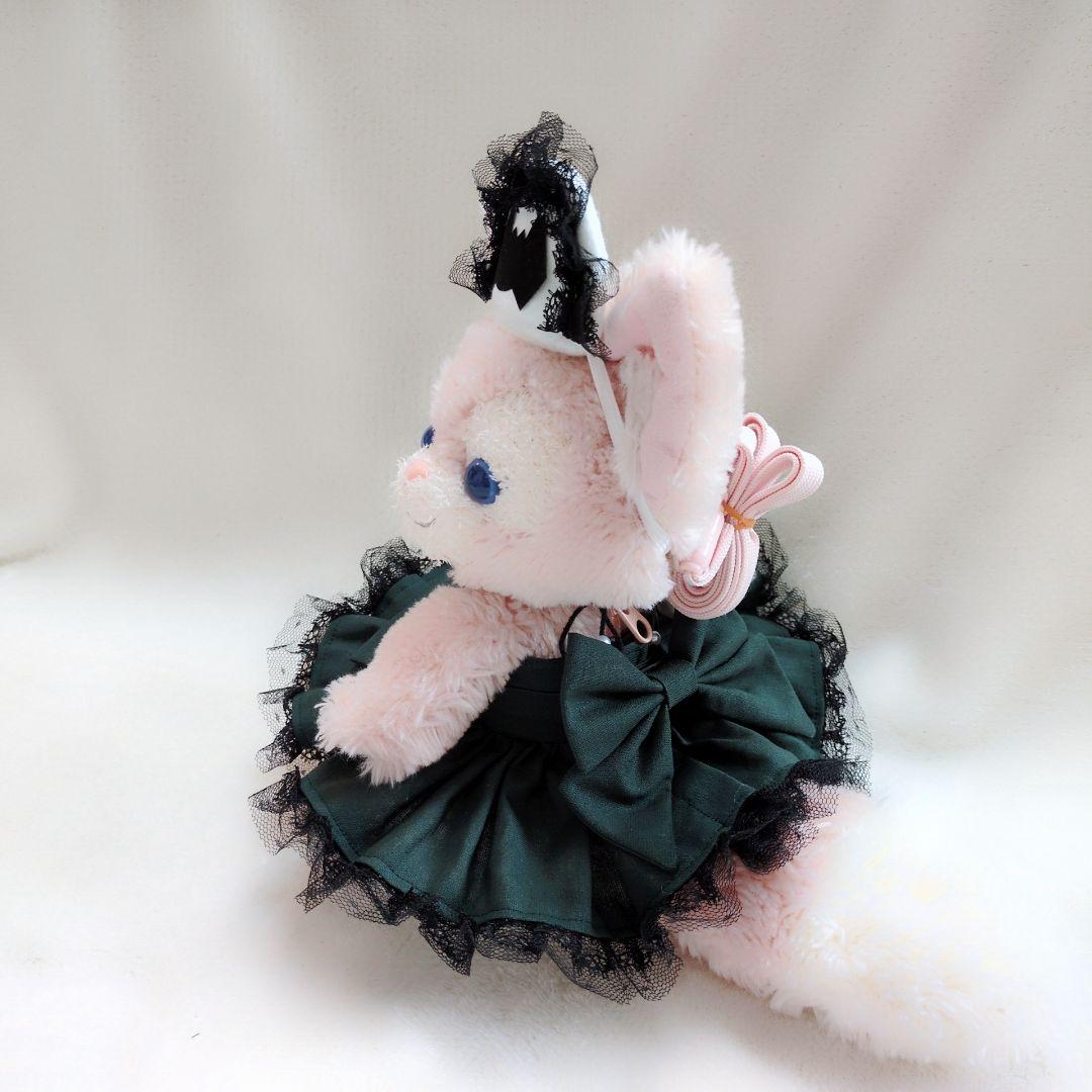 リーナベルハンドパペット等に着用可能　ハロウィンコス　黒レースヘッド 1473