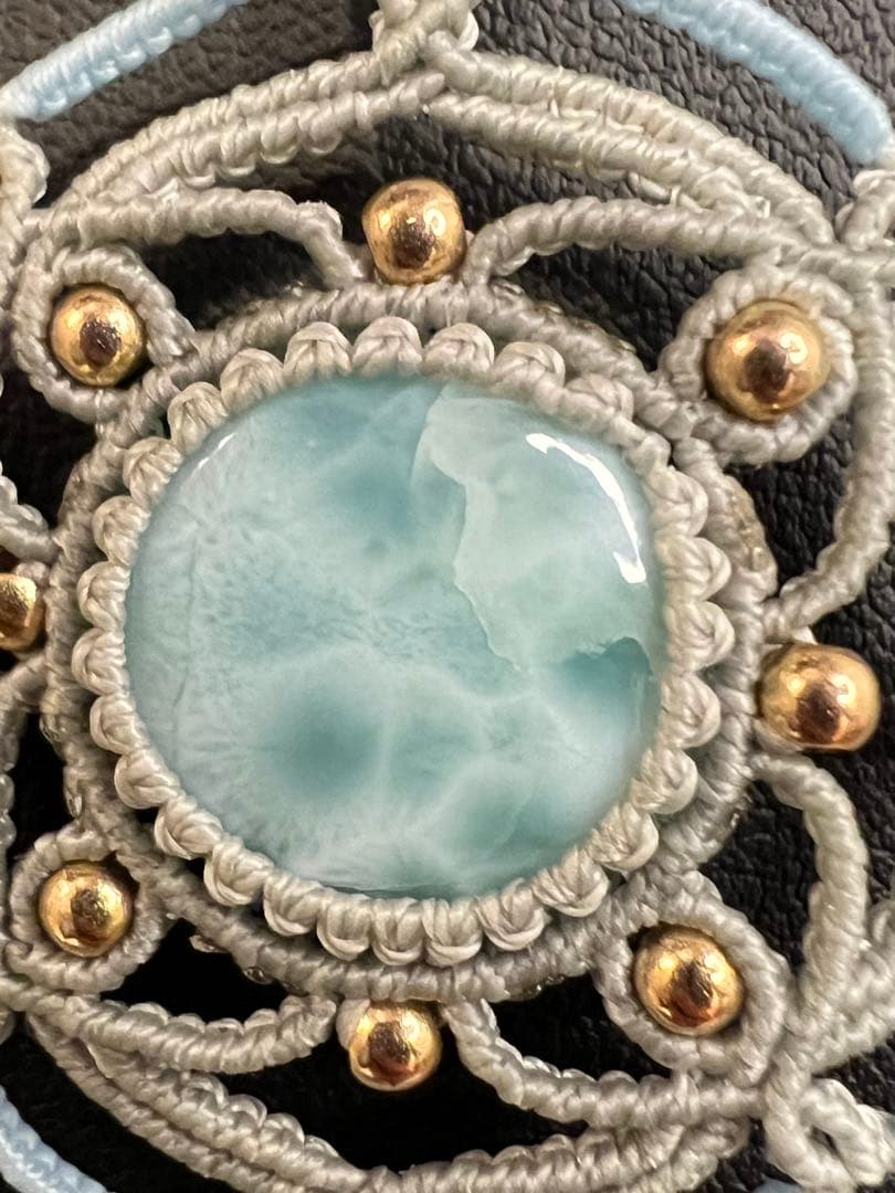 マクラメ× ラリマー ネックレス