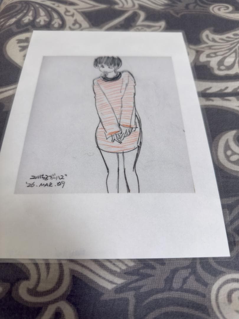 手描きイラスト 女性ポートレートA5サイズ