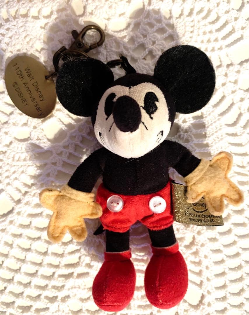 ウォルト・ディズニー生誕110周年記念 レトロミッキーストラップ＆ぬいぐるみ