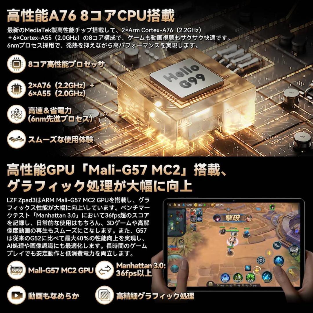 【Android タブレット 11インチZPad3 4G LTE SIMフリー