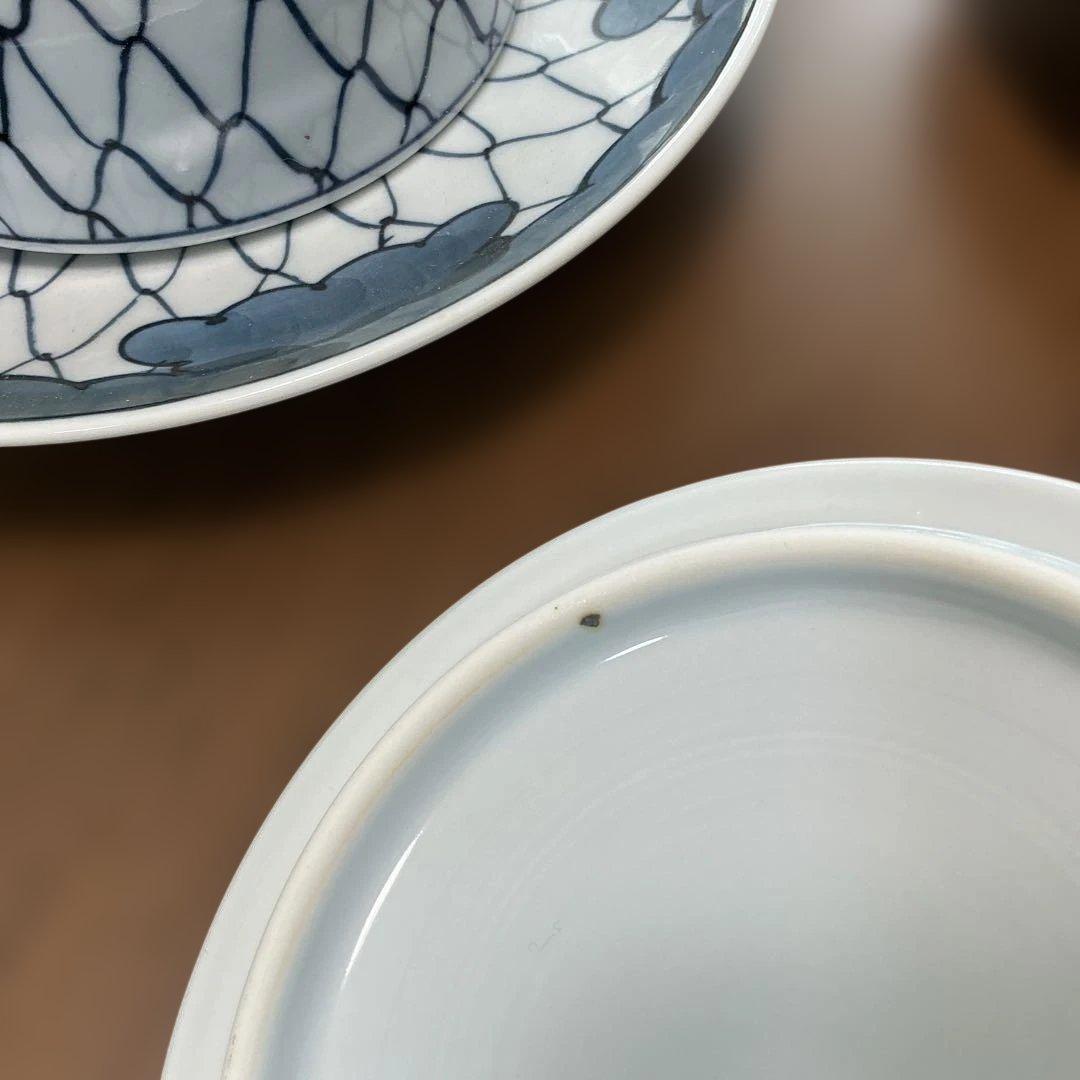 源右衛門　染付　耳付き　蒸碗　5客セット　未使用