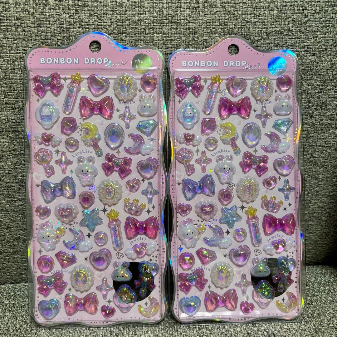 最安✨【正規品】ボンボンドロップシールほうせきわんわんばるーん　ちゅるきら6枚