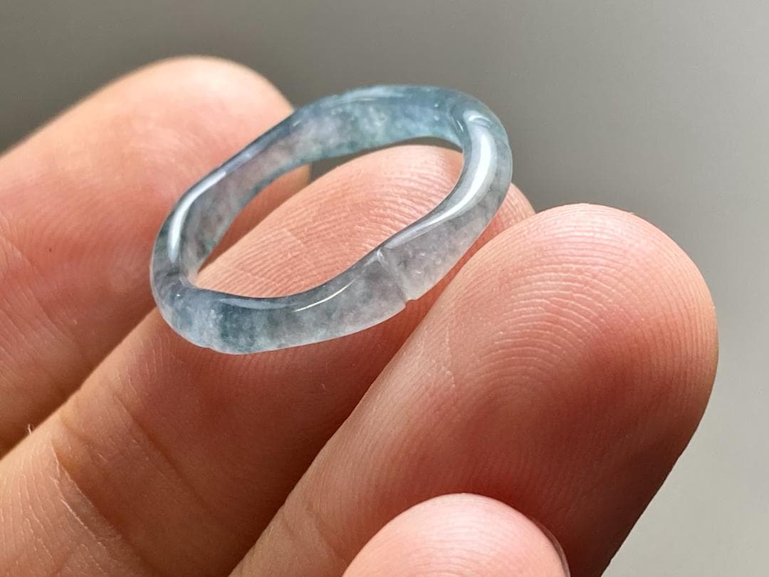 L13-50ピンキーリング高氷種竹節リング9.0号グアテマラ産A貨本翡翠くりぬき