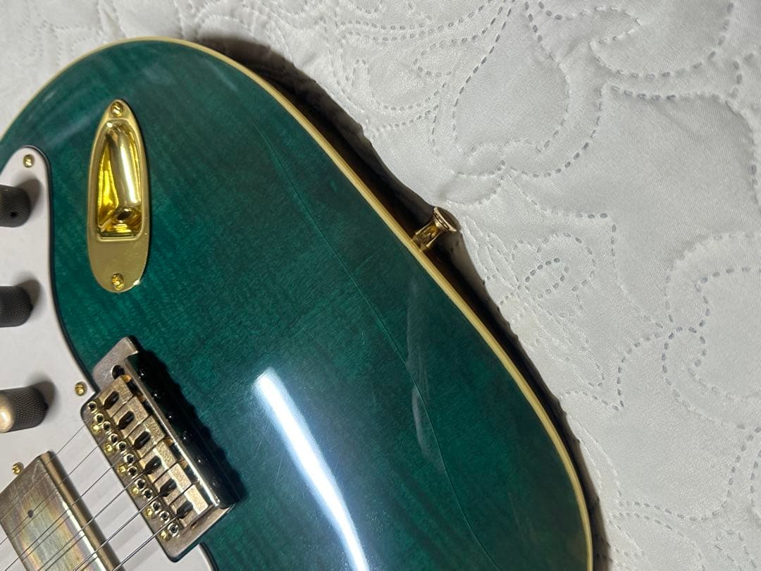 Bacchusフレイムメイプル グリーン エレキギター