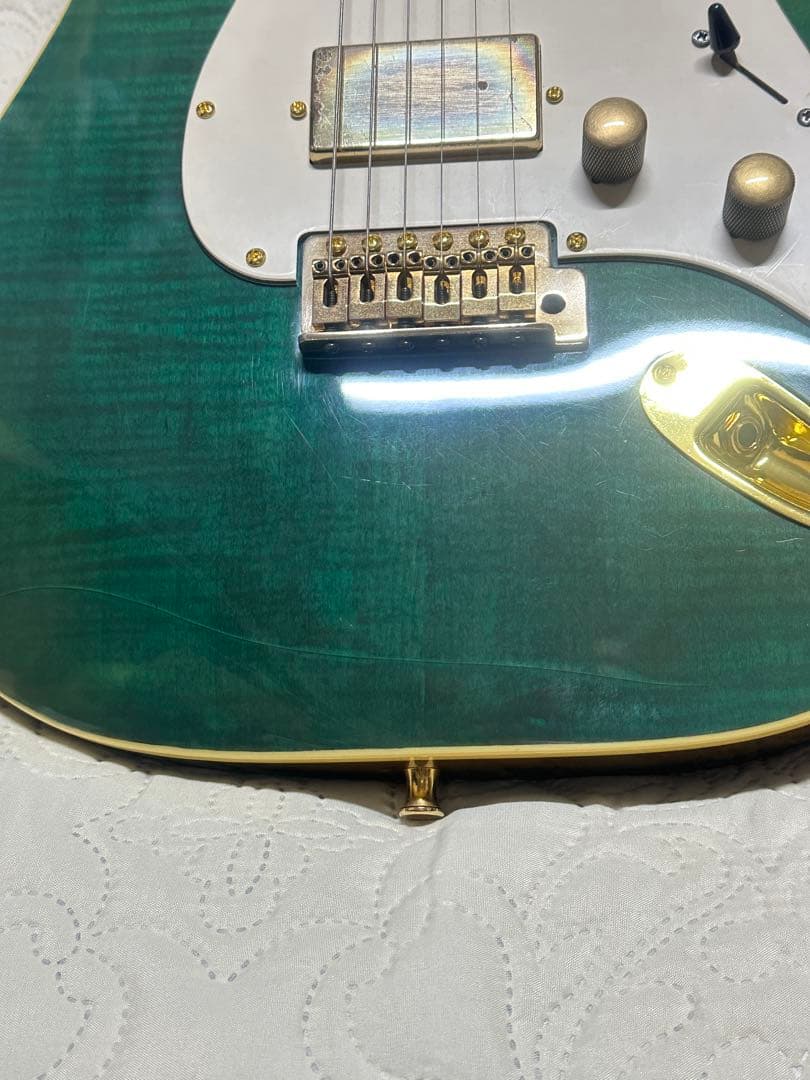 Bacchusフレイムメイプル グリーン エレキギター