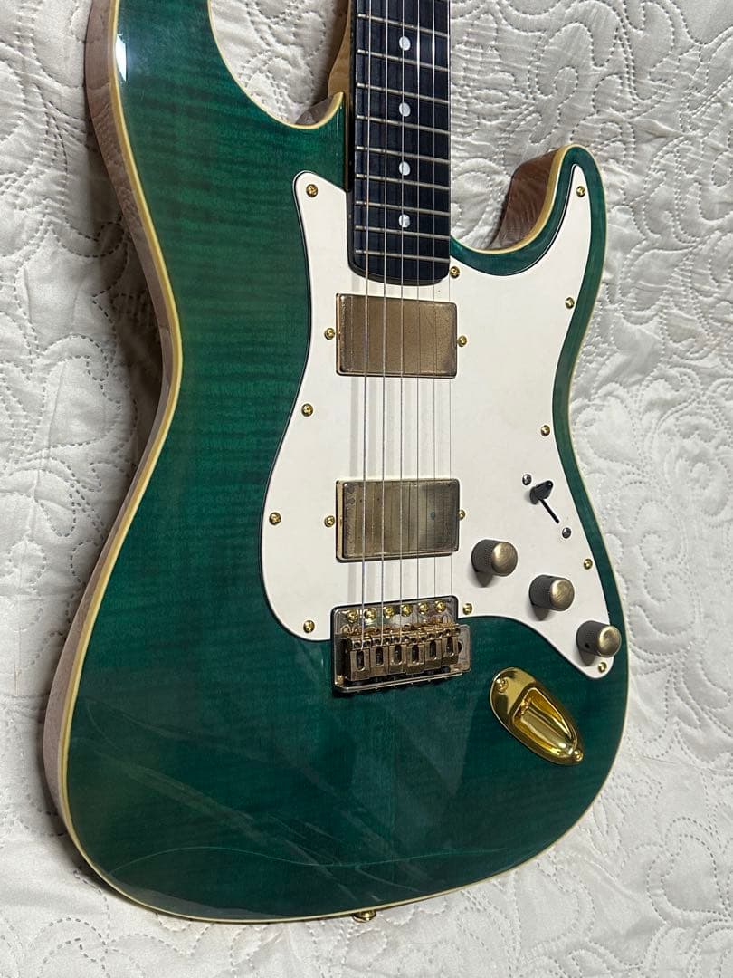 Bacchusフレイムメイプル グリーン エレキギター