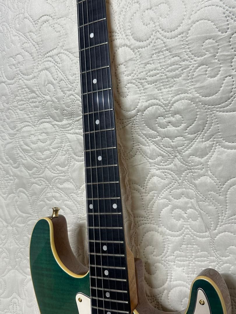 Bacchusフレイムメイプル グリーン エレキギター