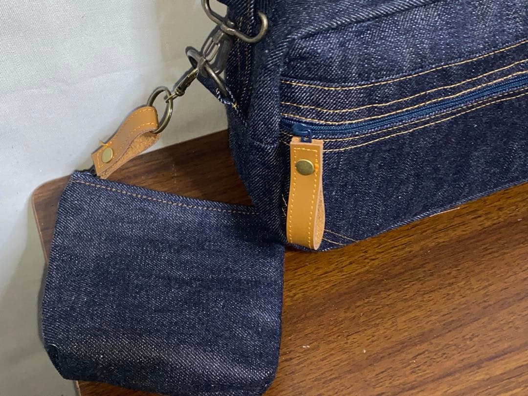 ☆ハンドメイド☆岡山デニム☆☆横長ショルダーバッグ