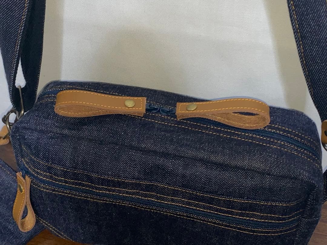 ☆ハンドメイド☆岡山デニム☆☆横長ショルダーバッグ