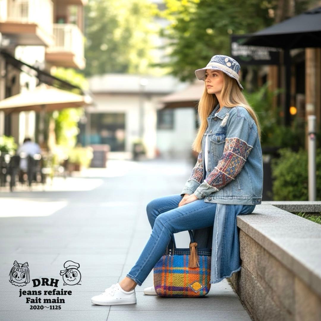 デニムリメイク ハンドメイドあおりバッグ
