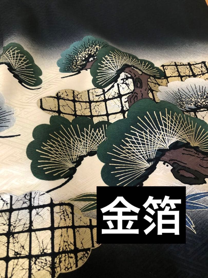 七五三五歳‼️完全️フルセット❤️ 豪華黒地暈し武士凛々しい美品‼️金蘭金糸刺繍袴高級‼️