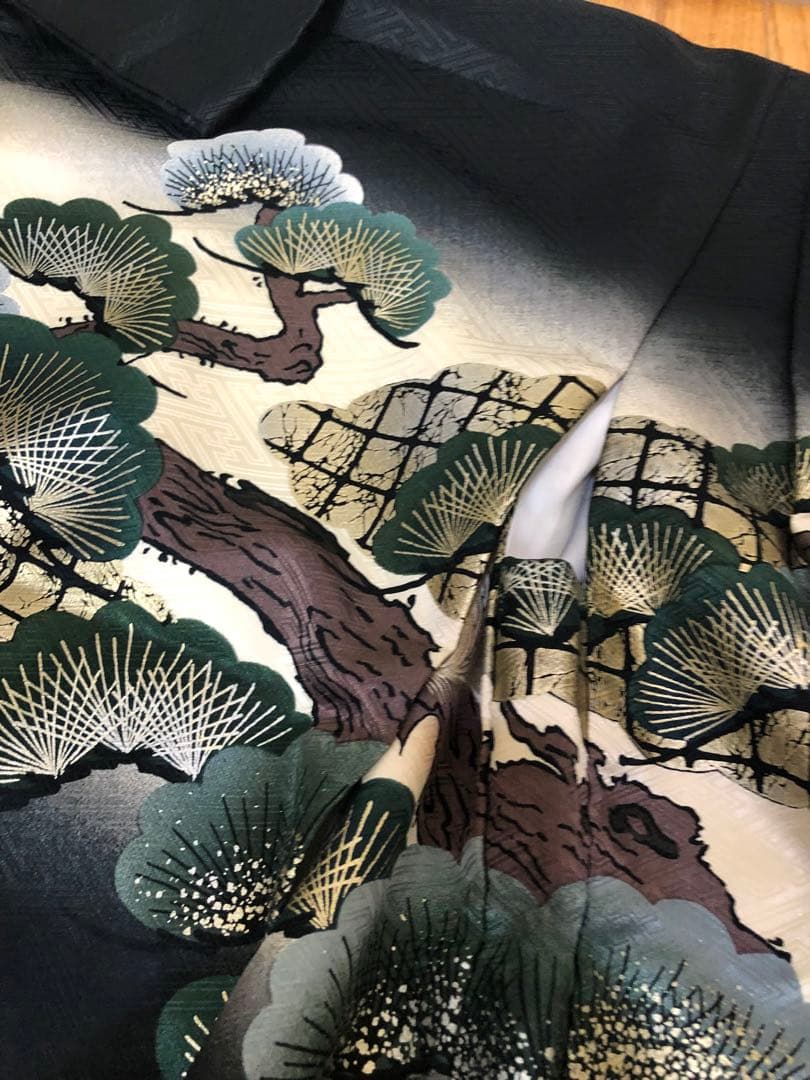 七五三五歳‼️完全️フルセット❤️ 豪華黒地暈し武士凛々しい美品‼️金蘭金糸刺繍袴高級‼️