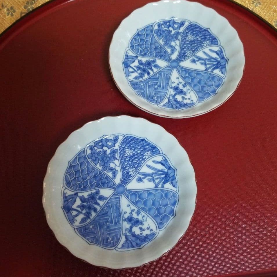 【未使用】◆ 御二人様古伊万里膳 ◆ 有田焼清秀 聖山窯 夢彩磁器 九谷焼14品