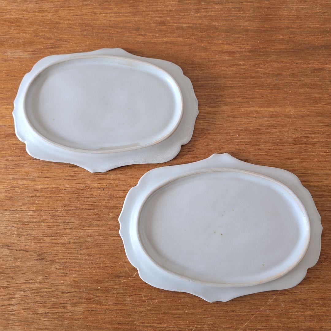 広瀬佳子 オーバル花皿 2枚セット used うつわ作家