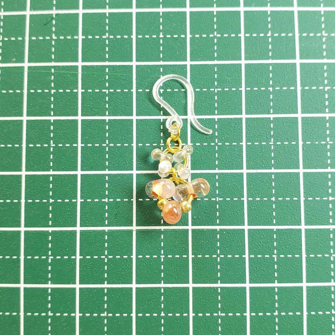 No.1501-G　チェコビーズ☆ピアス・イヤリング(クリスタルオレンジ)