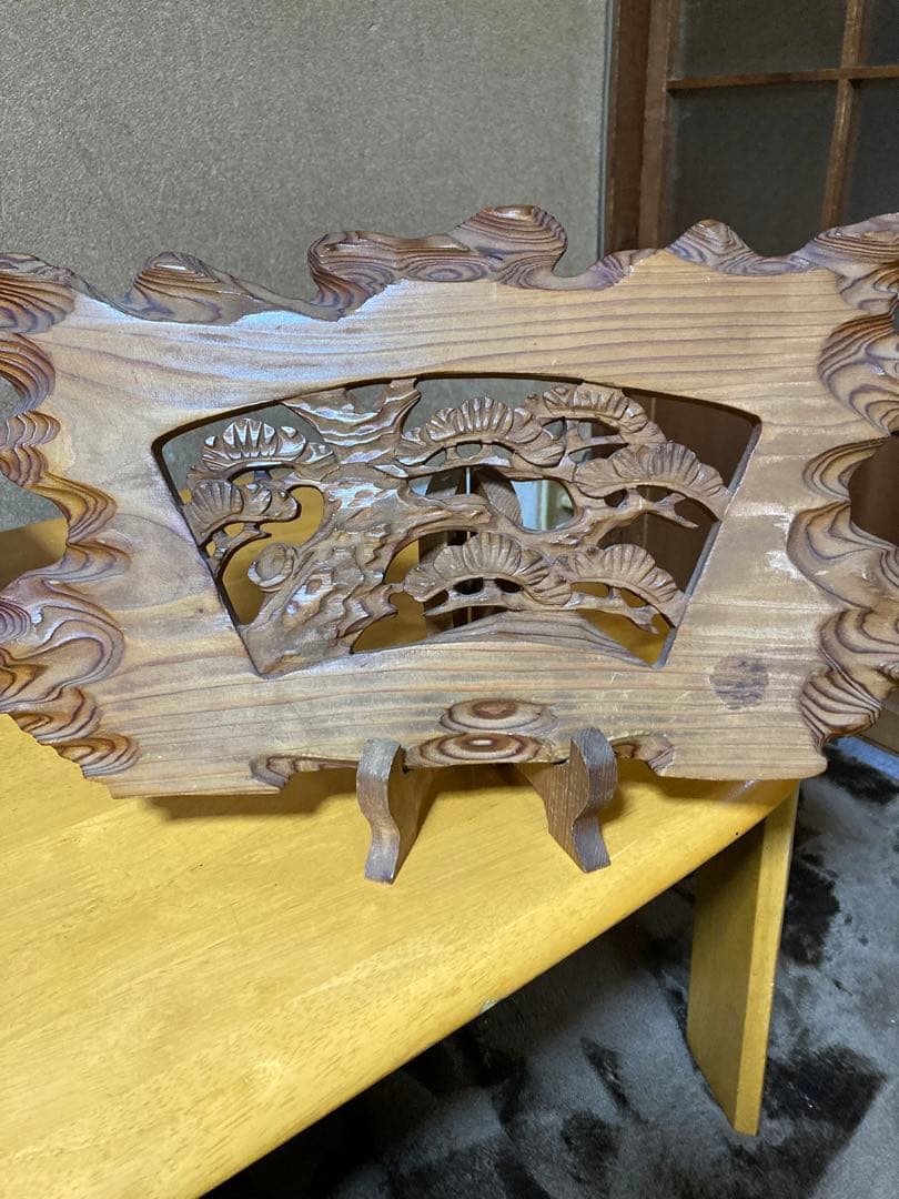 木製の松の飾り　アンティーク品