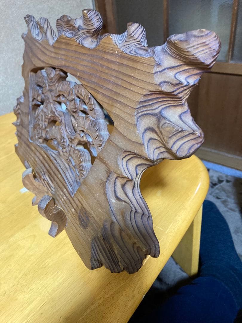 木製の松の飾り　アンティーク品