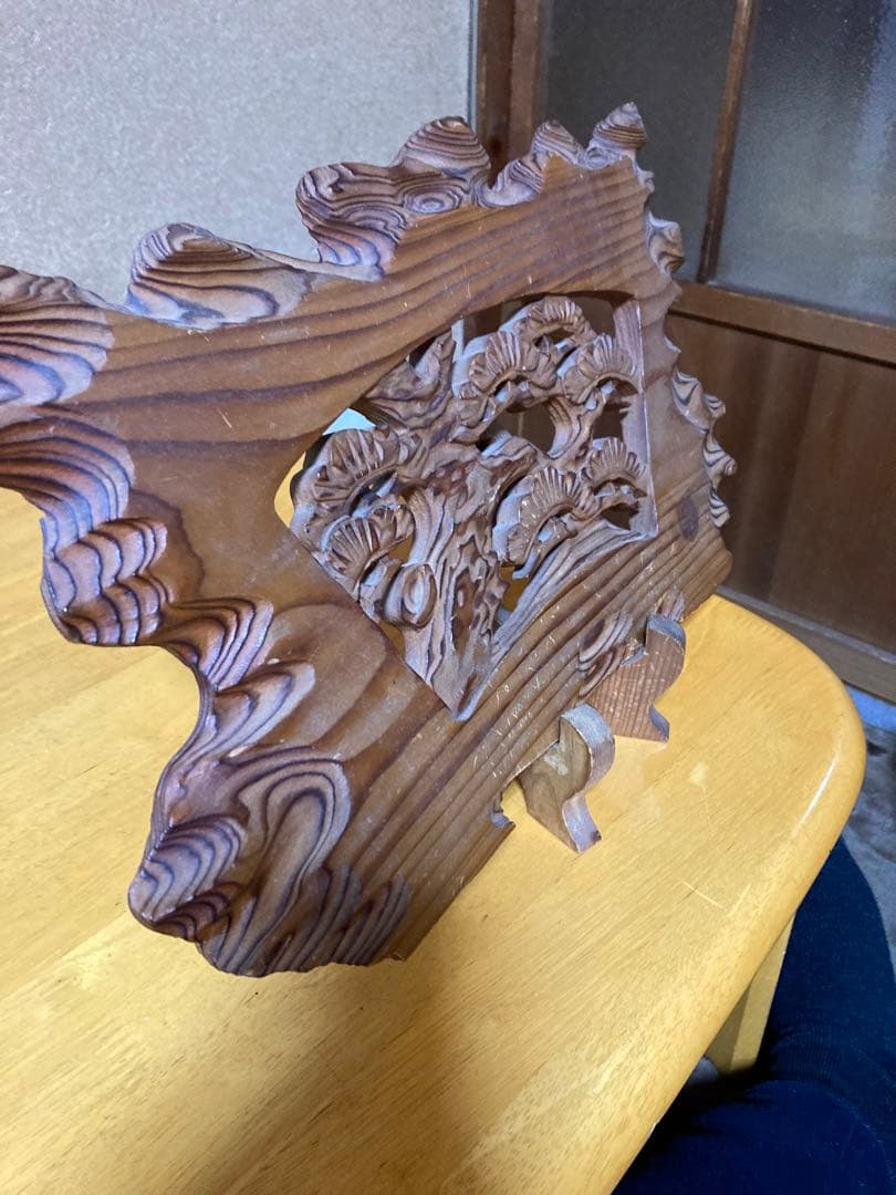 木製の松の飾り　アンティーク品