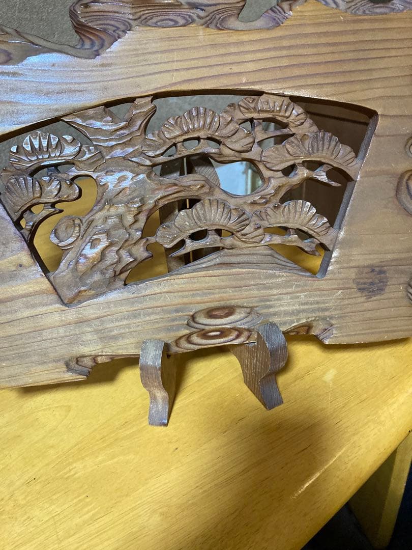 木製の松の飾り　アンティーク品