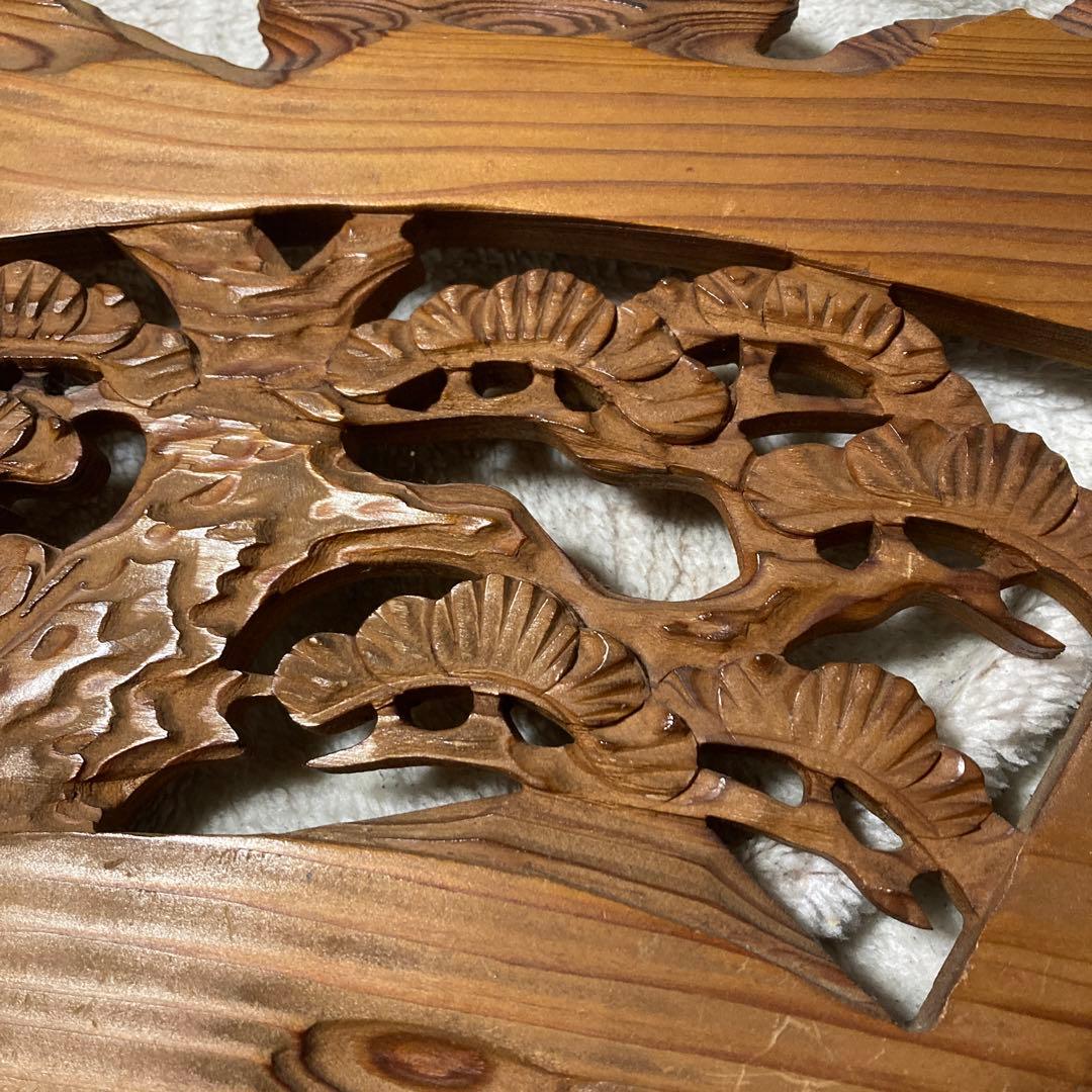 木製の松の飾り　アンティーク品