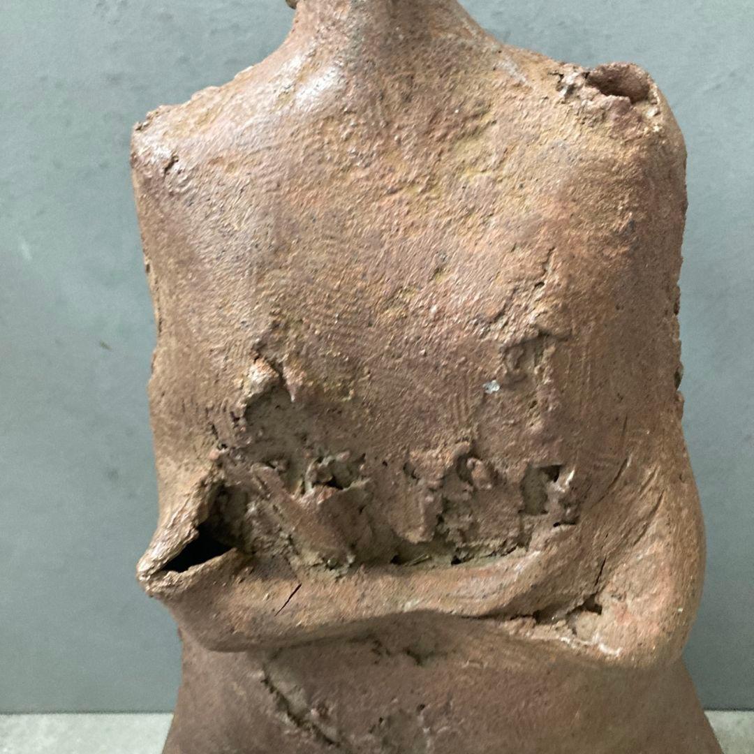 プリミティブアート 抽象人体像 テラコッタ インテリアオブジェ 高さ48cm