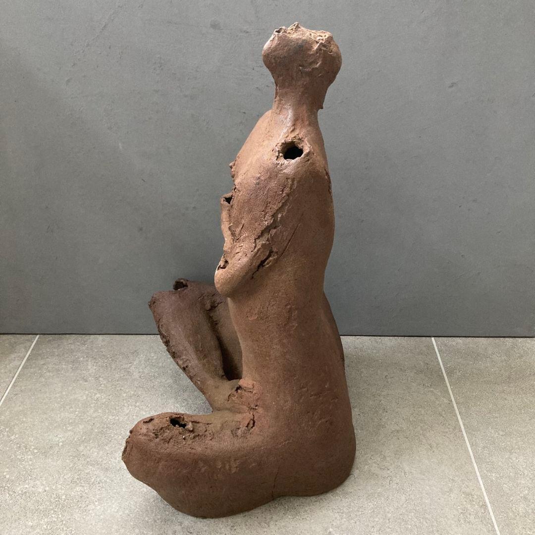 プリミティブアート 抽象人体像 テラコッタ インテリアオブジェ 高さ48cm