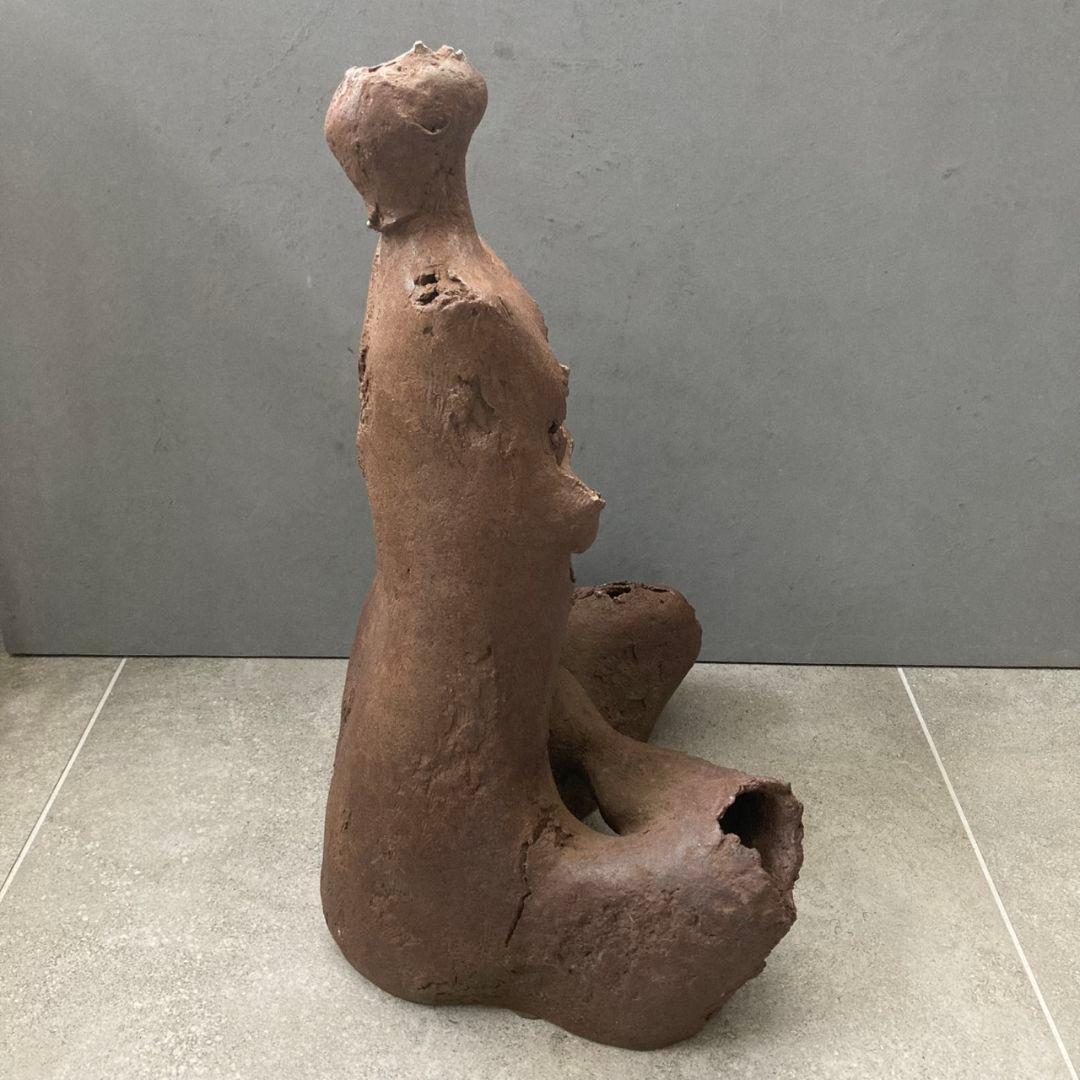 プリミティブアート 抽象人体像 テラコッタ インテリアオブジェ 高さ48cm