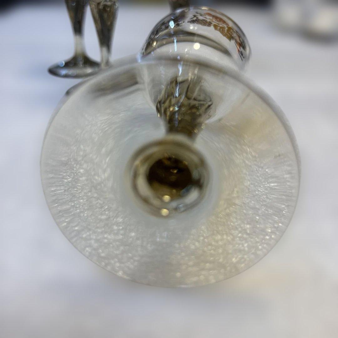 ぶどう模様のガラスワイングラス 4個セット　金彩　QW4664