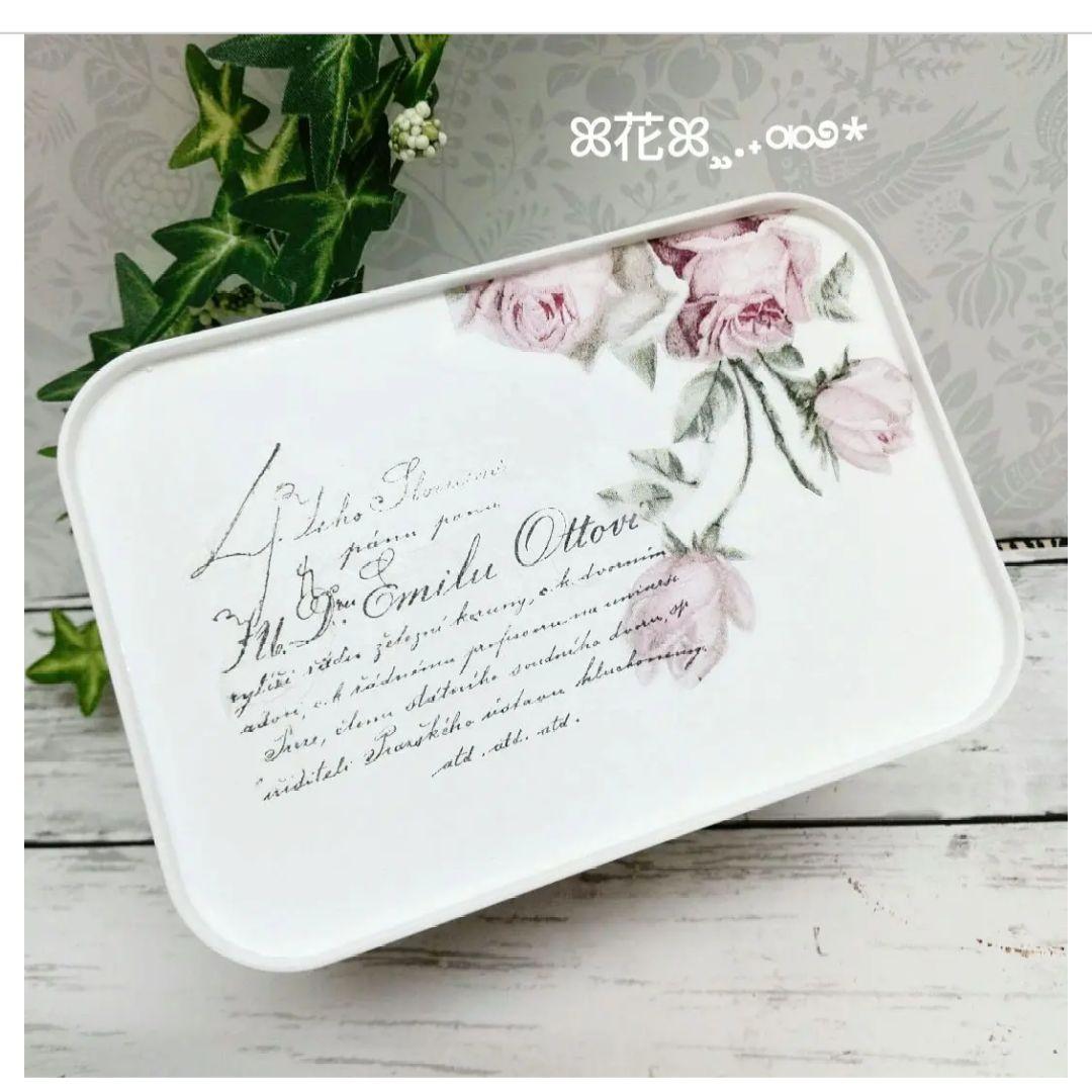 デコパージュ ꔛ‬ꕤ インテリア雑貨♡収納BOX♡薔薇♡小物入れ♡ガーデン