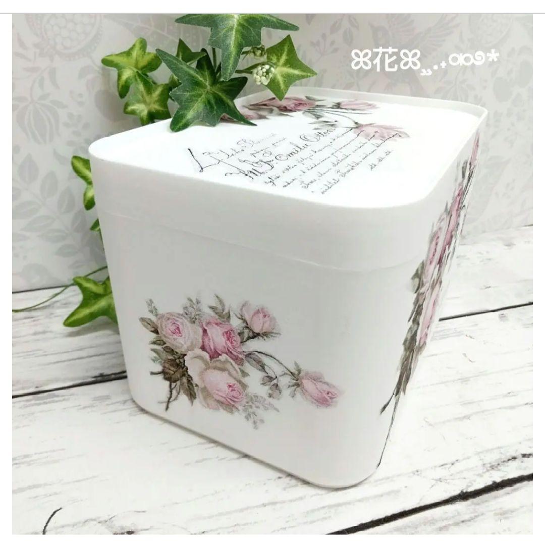デコパージュ ꔛ‬ꕤ インテリア雑貨♡収納BOX♡薔薇♡小物入れ♡ガーデン