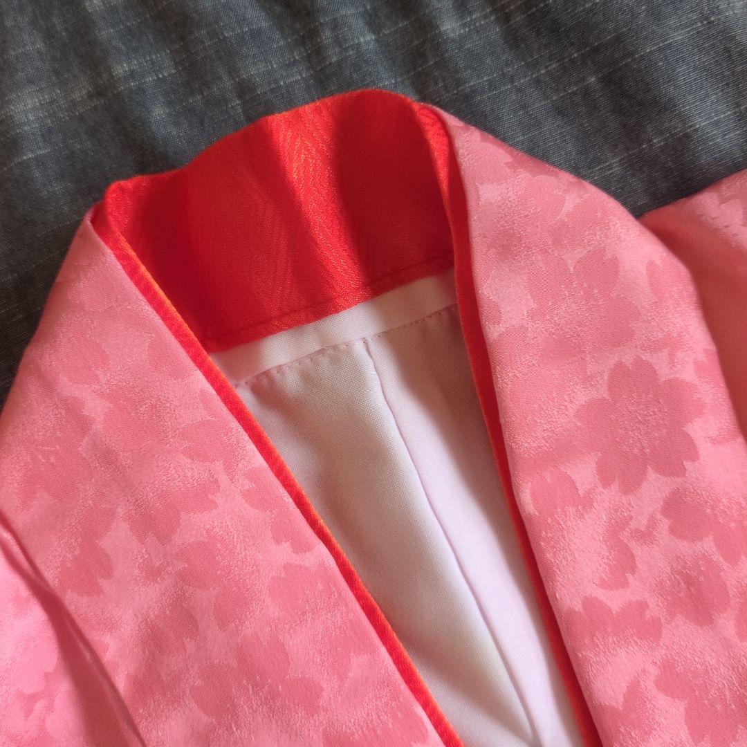 七五三　正絹　着物　ピンク　桜　７歳　フルセット