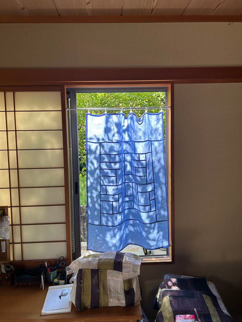 「夏の群青色」麻ポジャギ