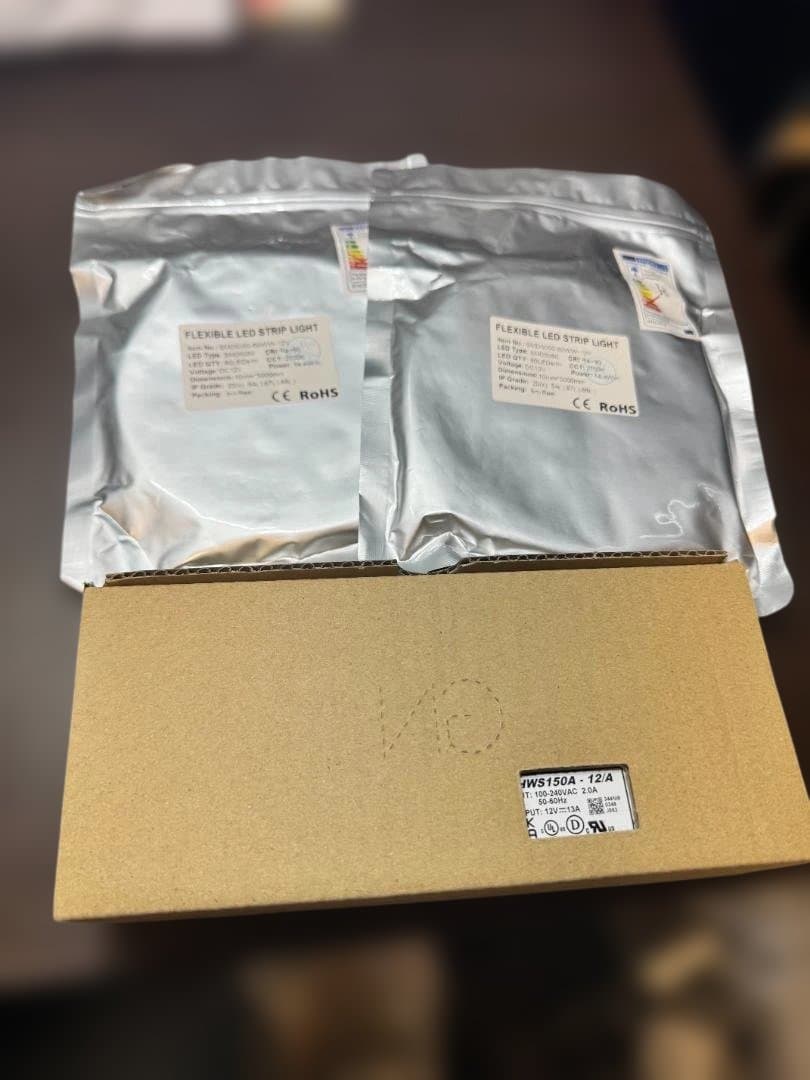 新品　LEDテープライト 5m x 2本 AC-DCコンバータセット