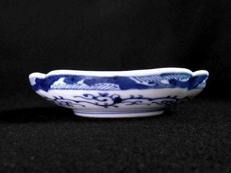 大聖寺伊万里 　毘沙門亀甲紋に松竹梅の図 縁高角皿　5枚　C775AS-BUj