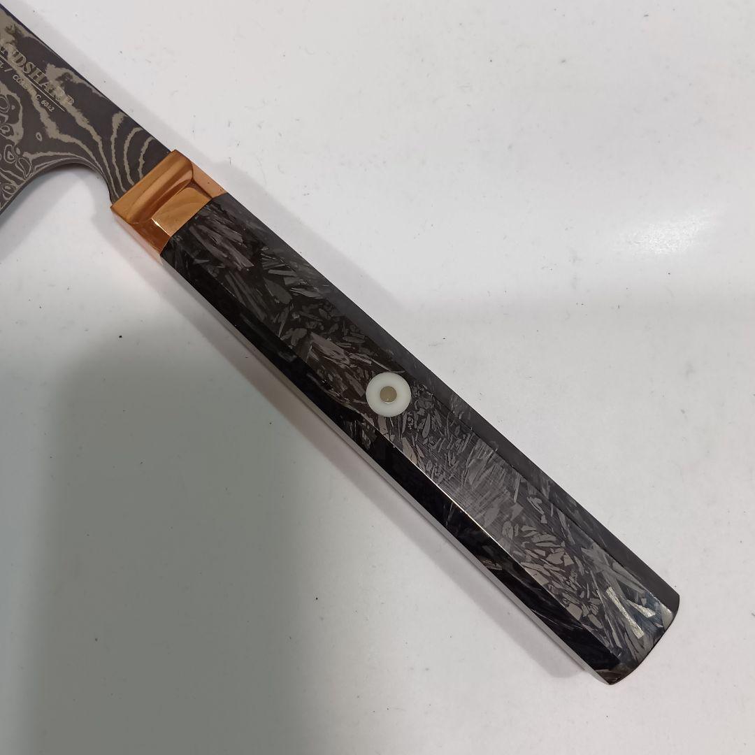 V金10号 ダマスカス67層 黒染め 切付型 ペティナイフ 14cm 包丁
