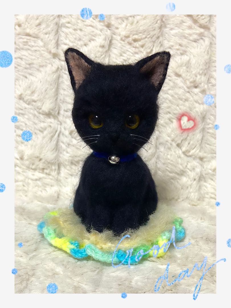 羊毛フェルト。猫。オーダーNo.35