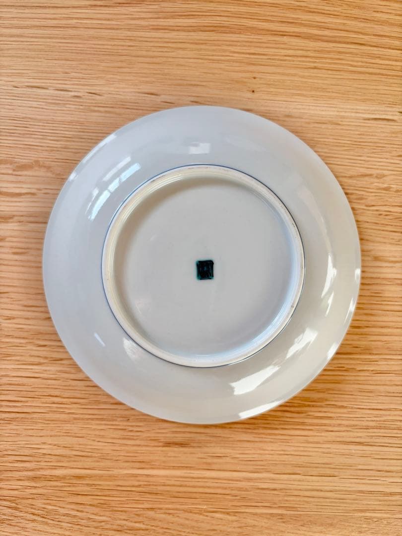 【新品未使用】九谷焼　青郊窯　金彩草花絵変り　5号　中皿　5枚入り　花柄　箱あり