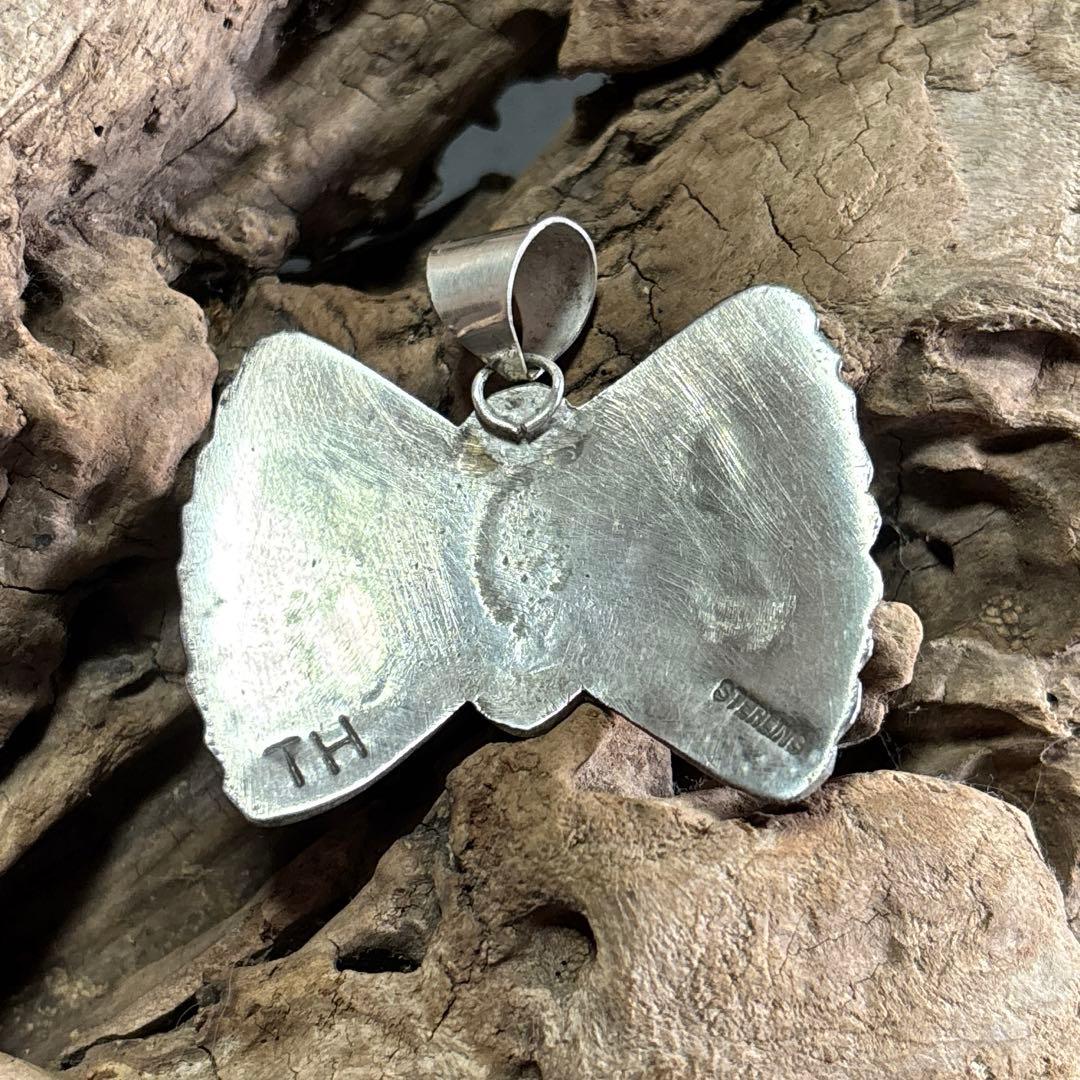 navajo インディアンジュエリー　バタフライ　ターコイズ　ペンダント　ナバホ