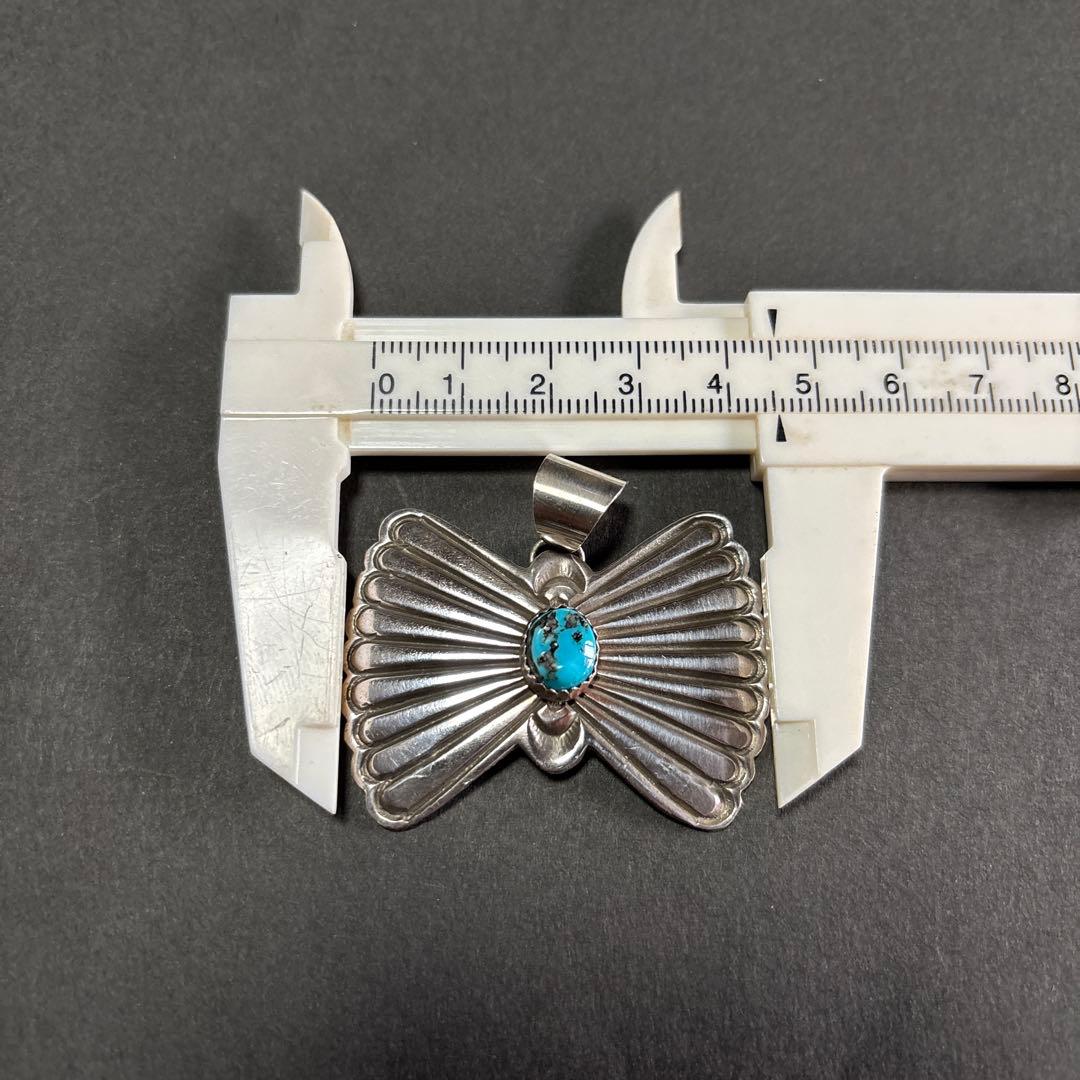navajo インディアンジュエリー　バタフライ　ターコイズ　ペンダント　ナバホ
