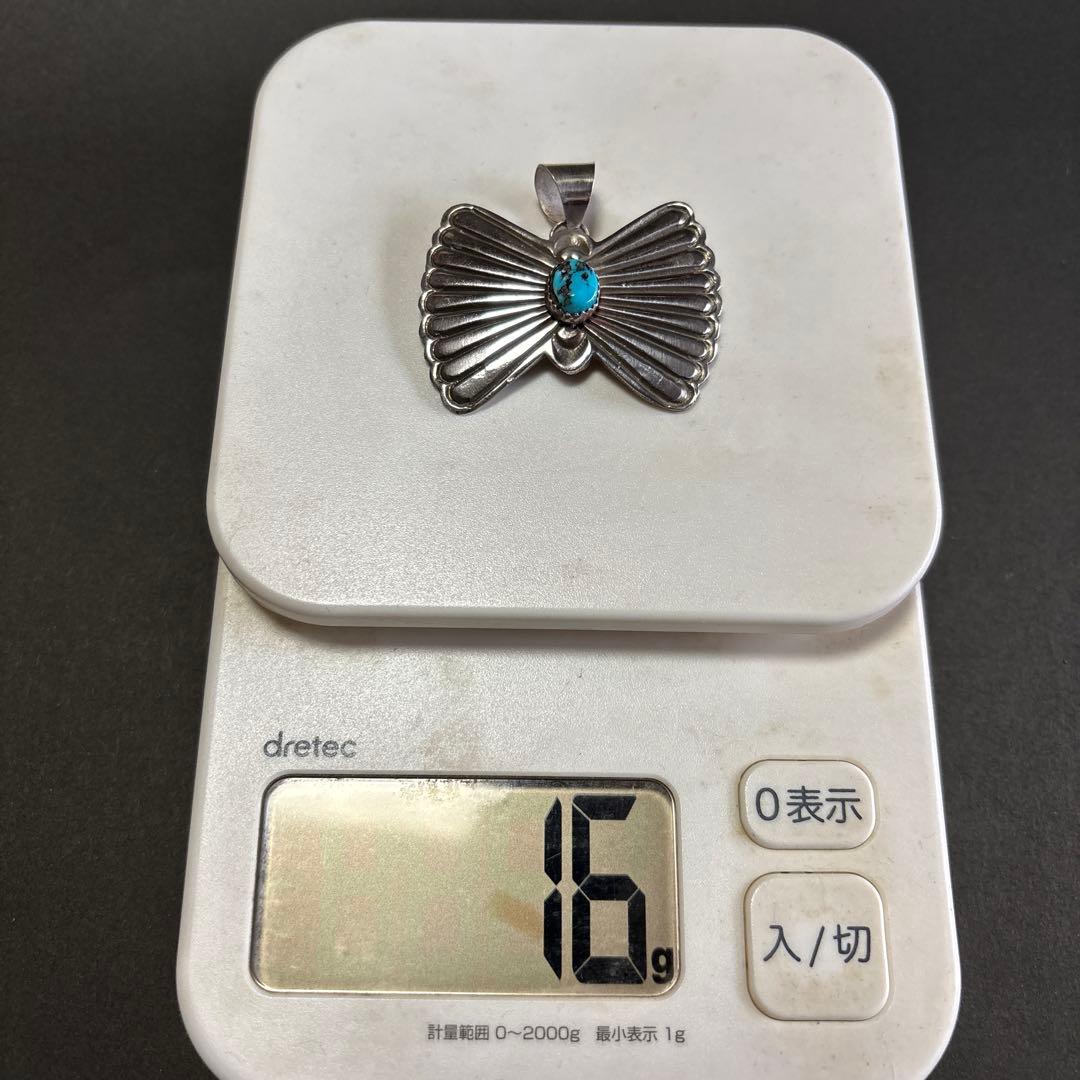 navajo インディアンジュエリー　バタフライ　ターコイズ　ペンダント　ナバホ