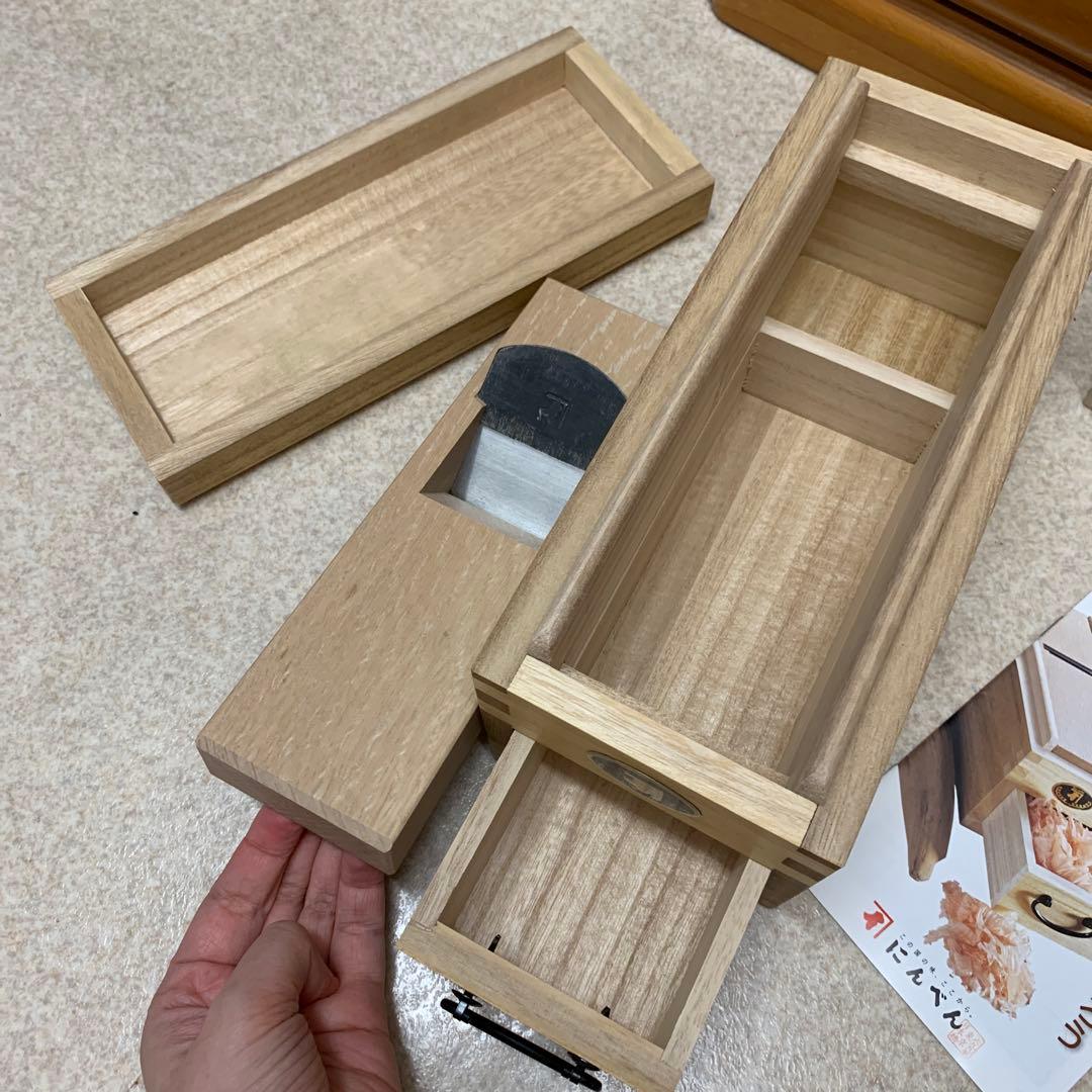 【未使用・美品】にんべん 鰹節削り器 スマート削り器木製 引き出し付き