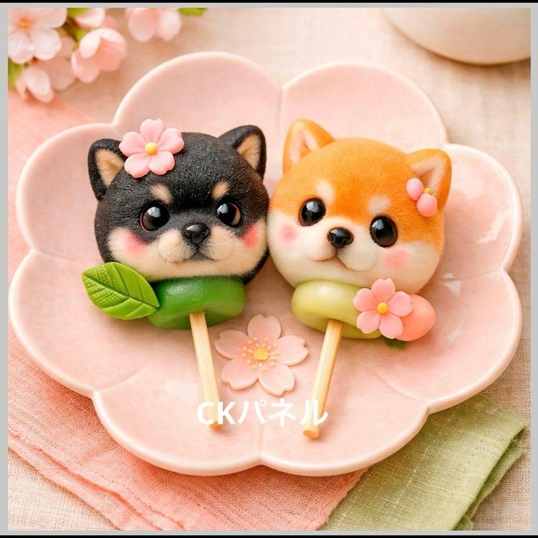 激レアお団子パグ、ポメラニアン、チワワ、マルチーズ、柴犬、トイプーパネル生地