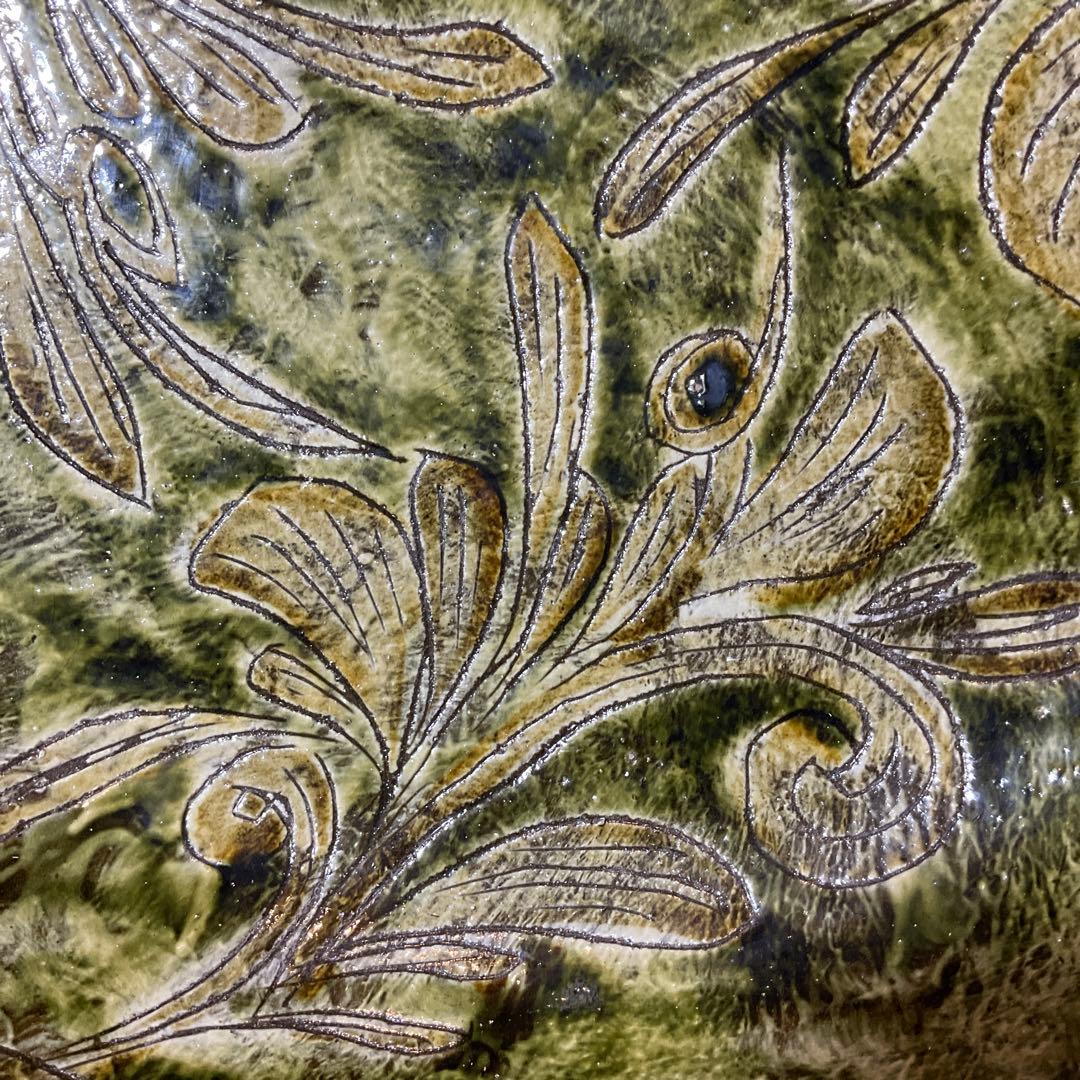 迎里正光　正光　やちむん　壺屋焼　大皿　骨董