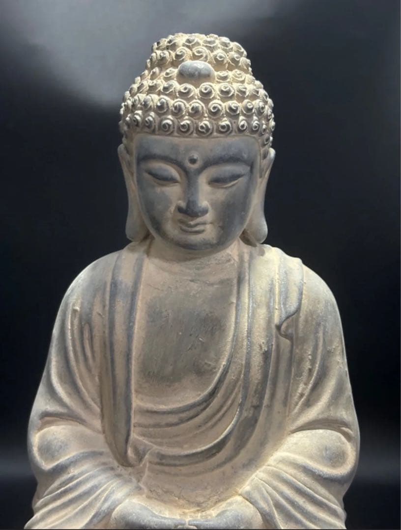 (期間セール)仏教　石仏 如来 細工彫刻 縁起物 お釈迦様 釈迦如来 石彫仏像