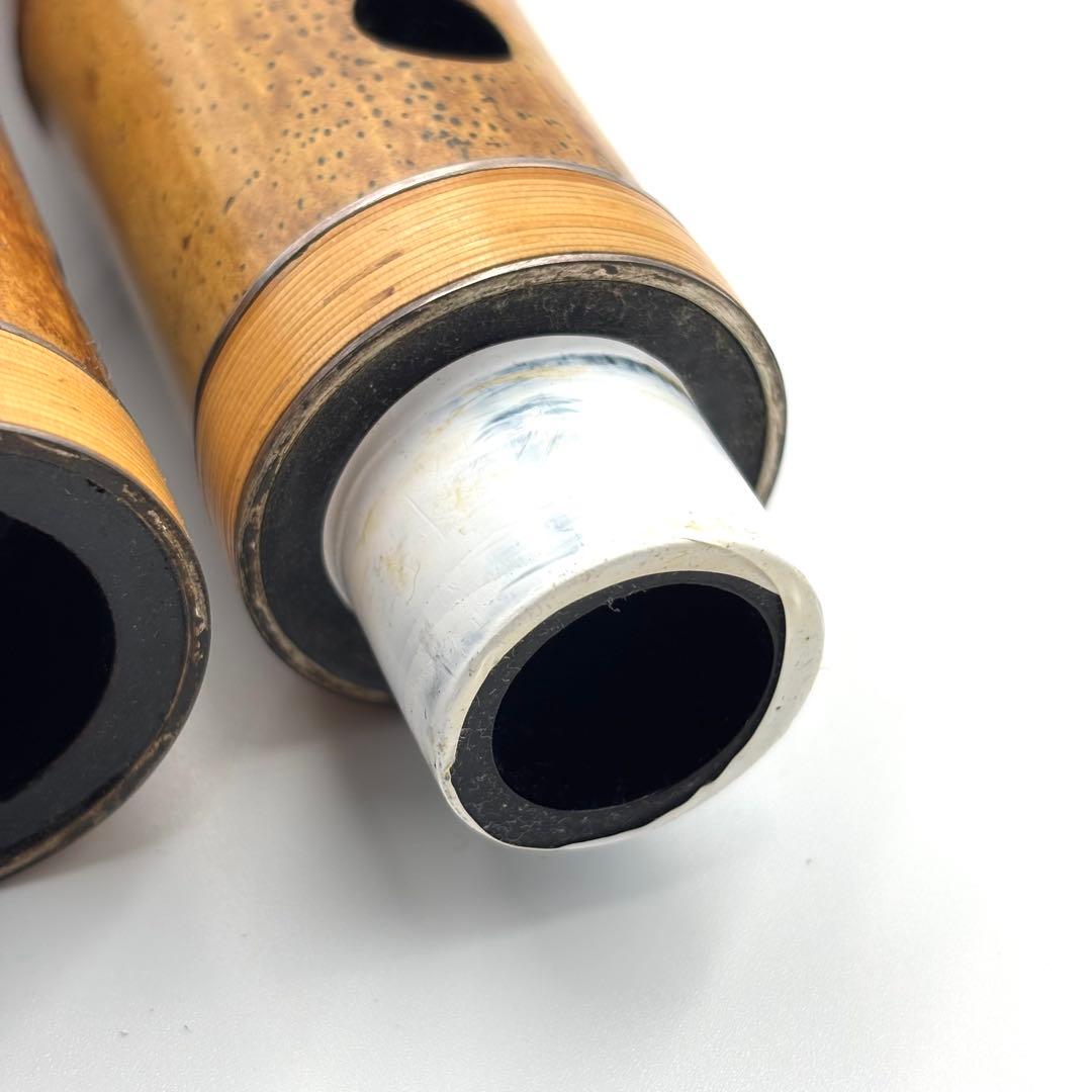 尺八　竹治　琴古流　銀三線　1尺6寸　1印　約48cm 収納袋　和楽器