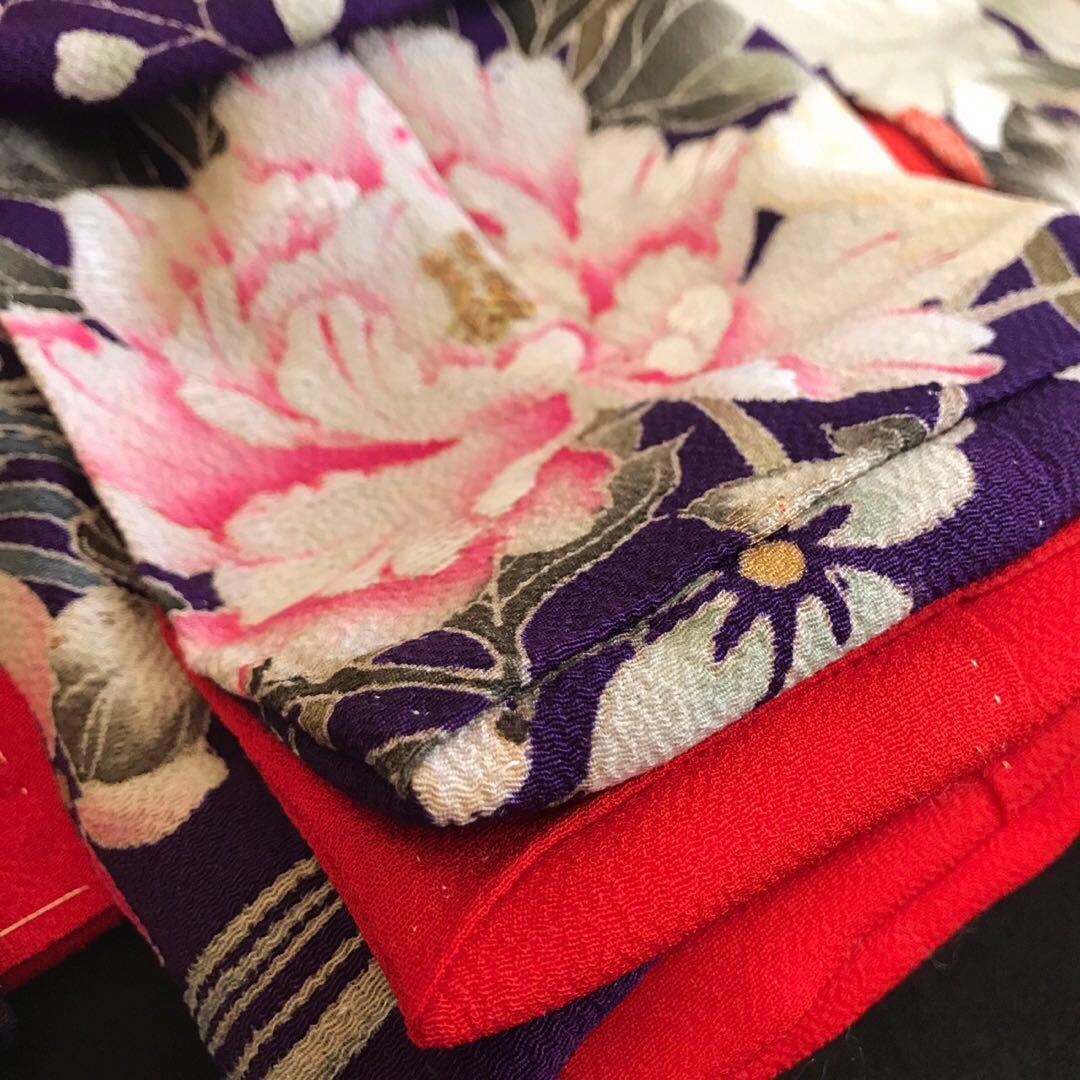 ＊ 市松人形 12号 着物 セット アンティーク 縮緬 刺繍 帯 ＊ 大正