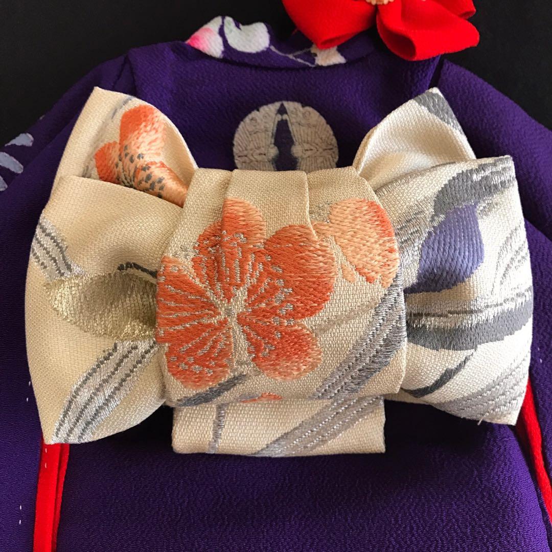 ＊ 市松人形 12号 着物 セット アンティーク 縮緬 刺繍 帯 ＊ 大正