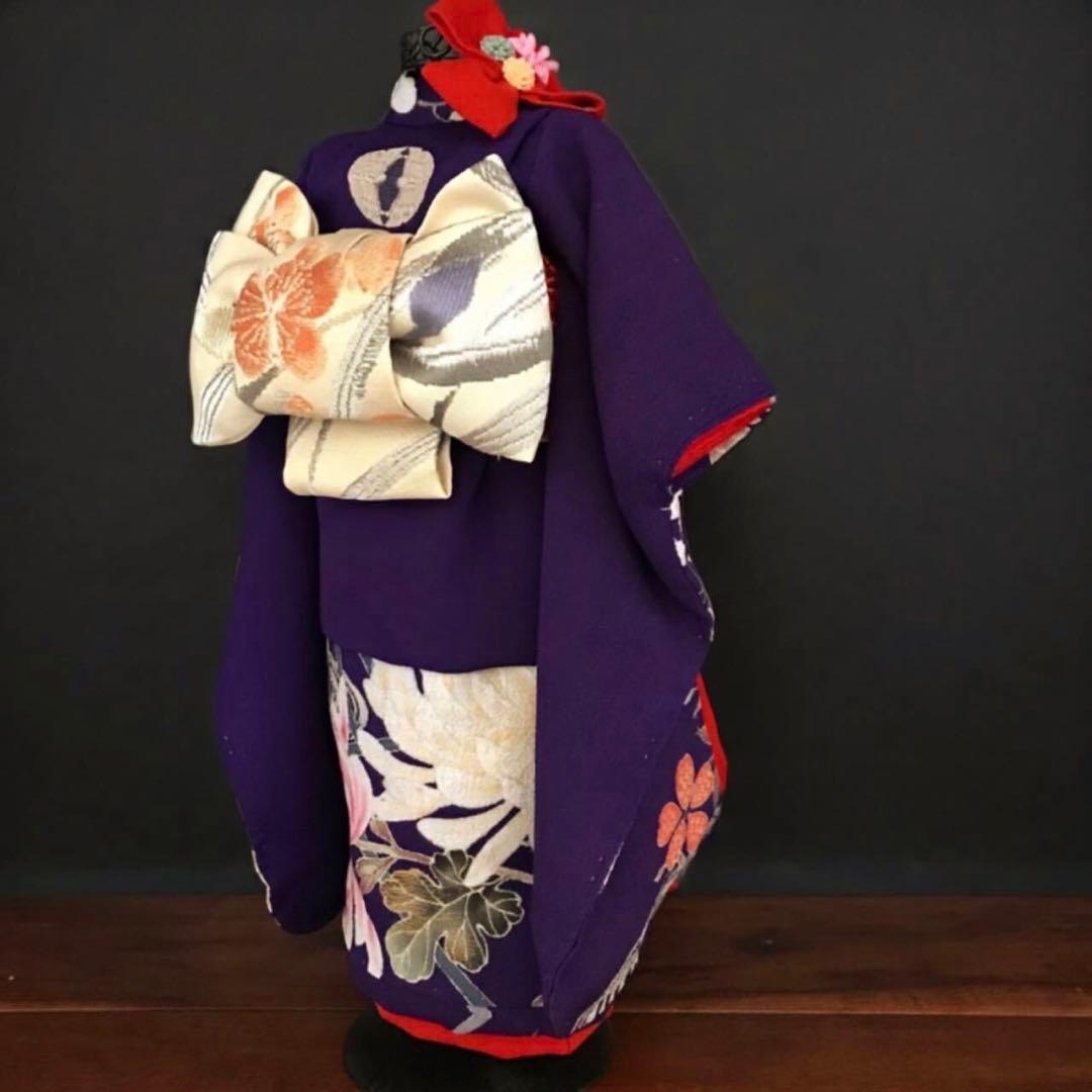 ＊ 市松人形 12号 着物 セット アンティーク 縮緬 刺繍 帯 ＊ 大正