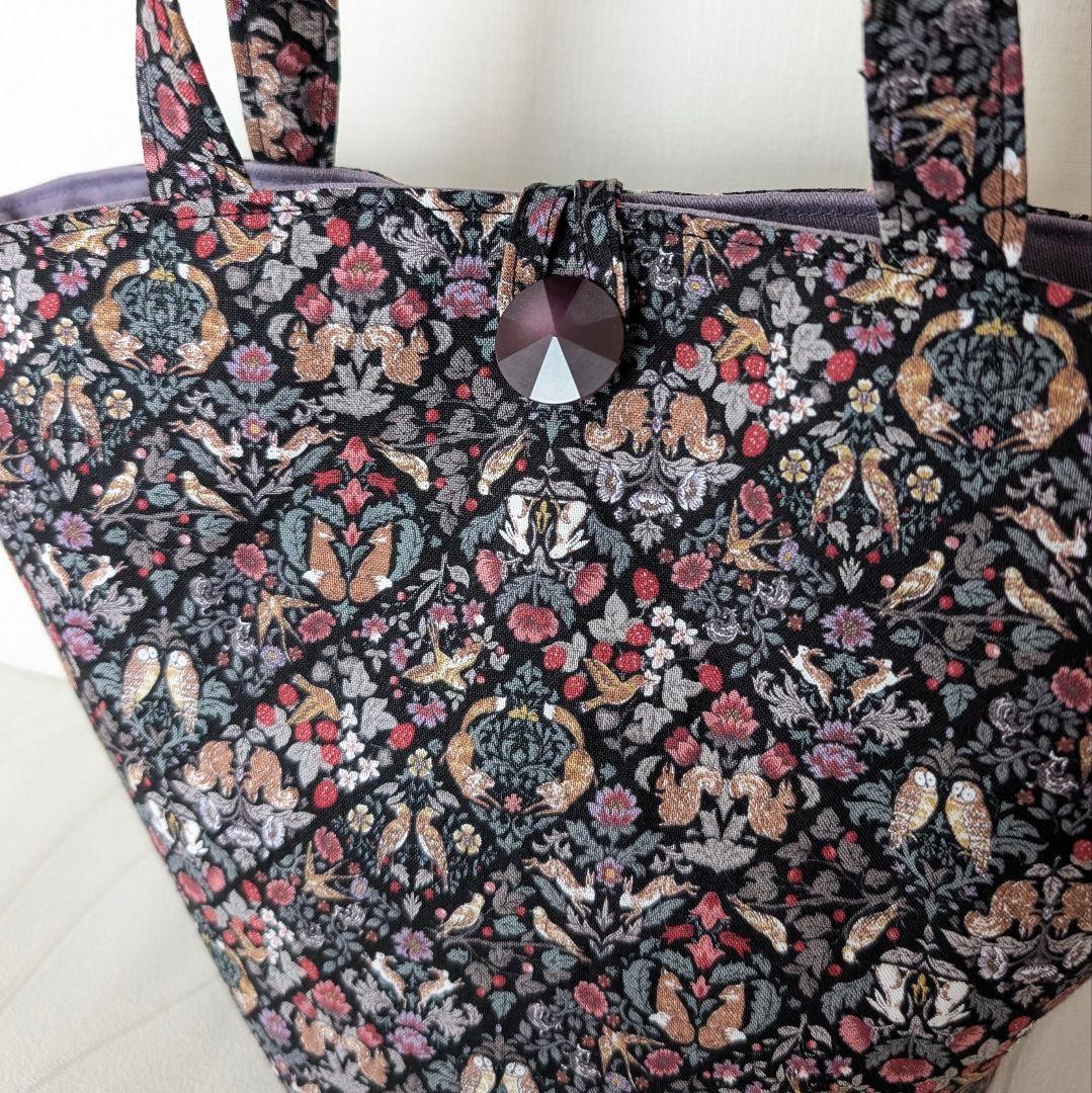 ハンドメイド　マルシェバッグ　ミニサイズ　バケツ型トートバッグ